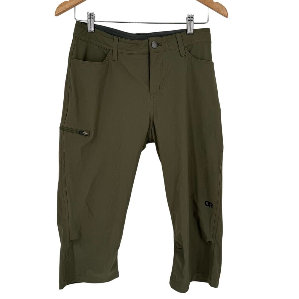 Outdoor Research Ferrosi Capris Olive Green Hiking Crop Pants Womens SZ 4